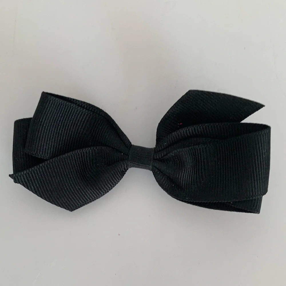 Kids Bow Set Hair Clips Accessories 4 Pieces Black Blue Orange Cream